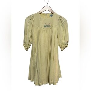 Pompomme Girls Linen Blend Dress Yellow Size 10